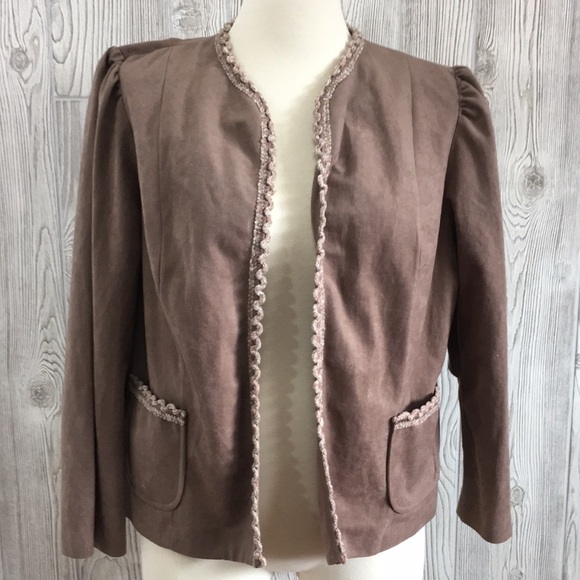 VINTAGE Marty Gutmacher Brown Open Blazer - Picture 1 of 7